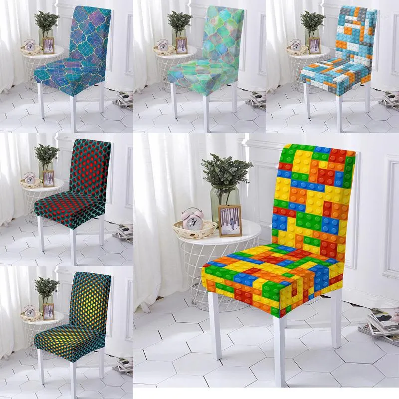 Zakłada krzesełka kolorowy wzór 3D drukowana osłona Odporna przeciwnik przeciwzdziela zdejmowana biurowa obudowa krzesła do salonu salon