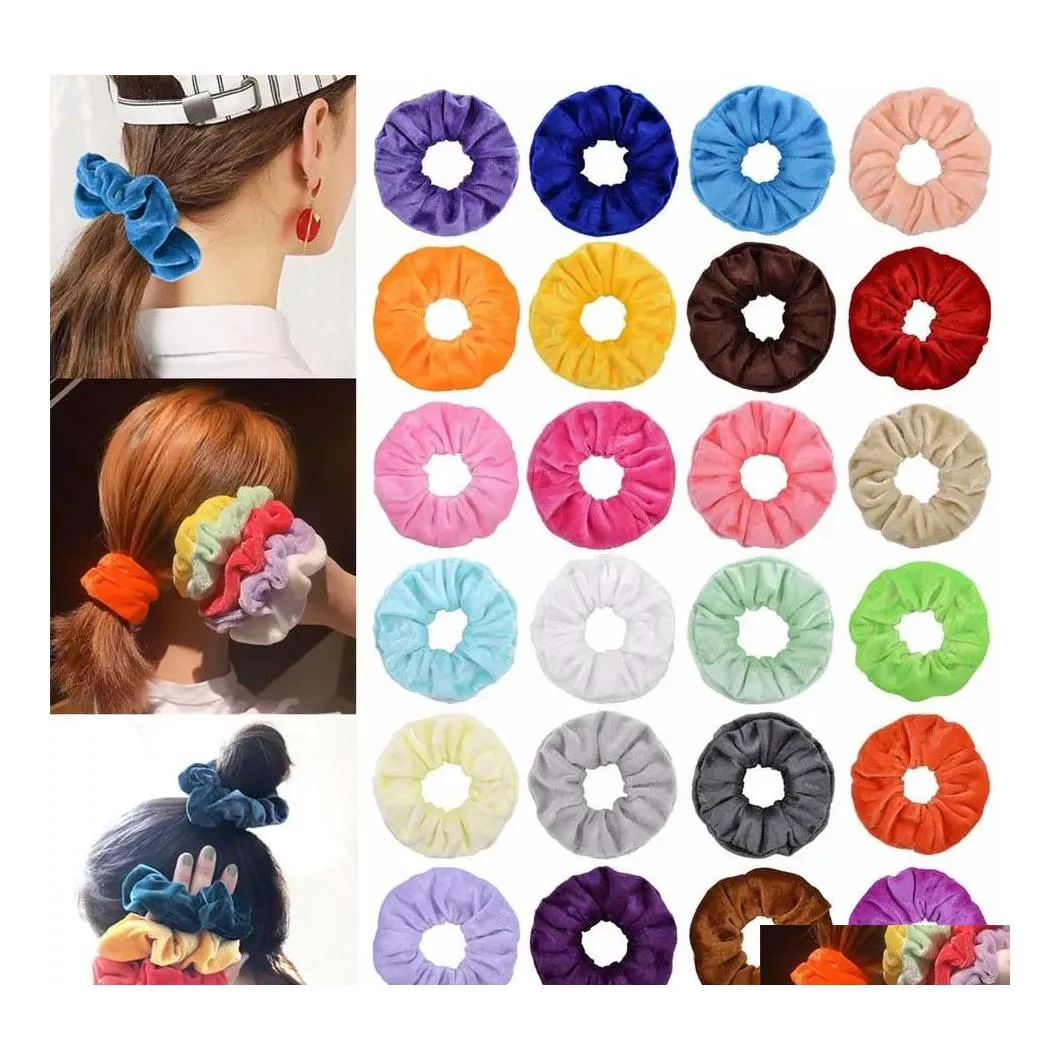 Other Housekeeping Organization Girls Hair Ties Ropes Elastic Hairbands Lady Ponytail Holder Fashion Hairwear Solid Color Rope 40 Otgbq