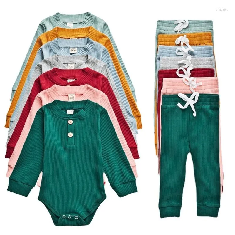 Kleidung Sets Herbst Geboren Infant Baby Set Baumwolle Langarm Strampler Hosen Jungen Mädchen Anzüge Outfits Kleidung