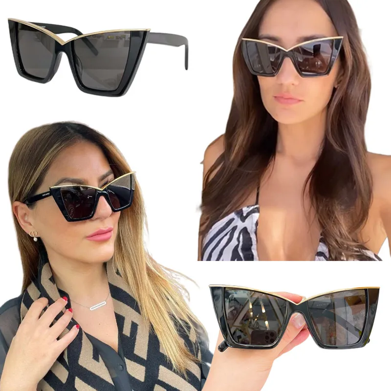 Luksusowe męskie okulary przeciwsłoneczne dla kobiet okulary przeciwsłoneczne kocie oczy w stylu anty-ultrafioletowe SL570 103OPT Retro tarcza obiektywu płyta kwadratowa pełna ramka modne okulary losowe pudełko