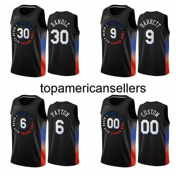 Men 9 RJ Barrett Kevin Knox II Swingman City Basketball Jersey Black Icon Edition Jerseys