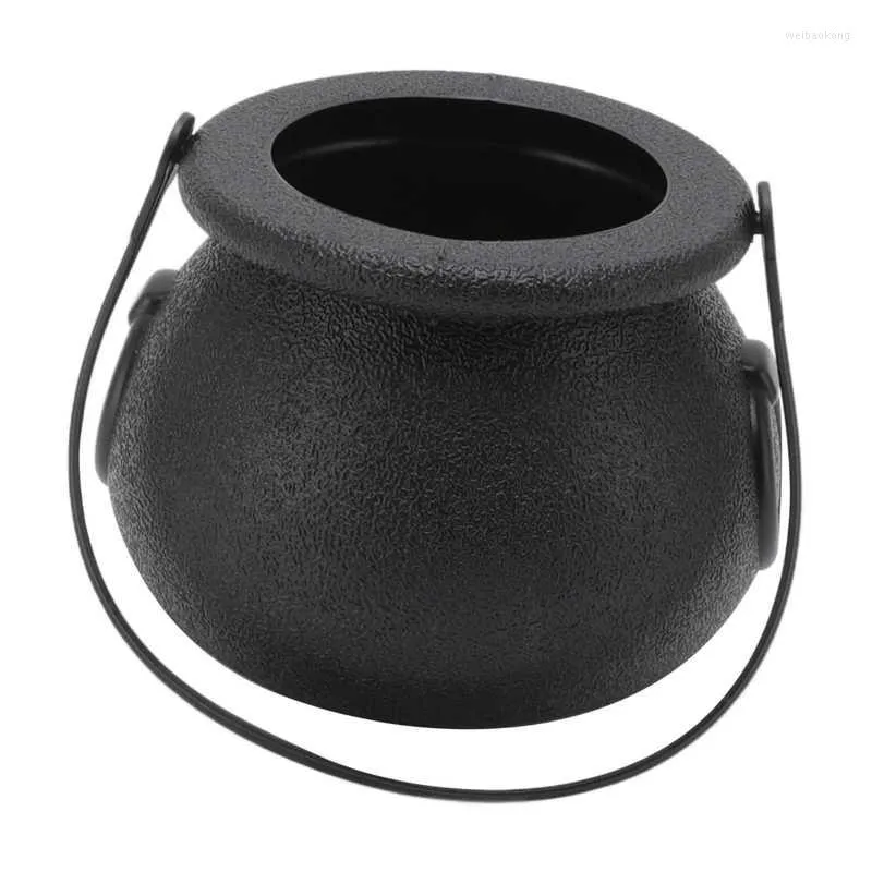 Storage Bottles Candy Bucket Plastic Black Portable Cauldron Kettle Halloween Party Decoration With Handle For Kids