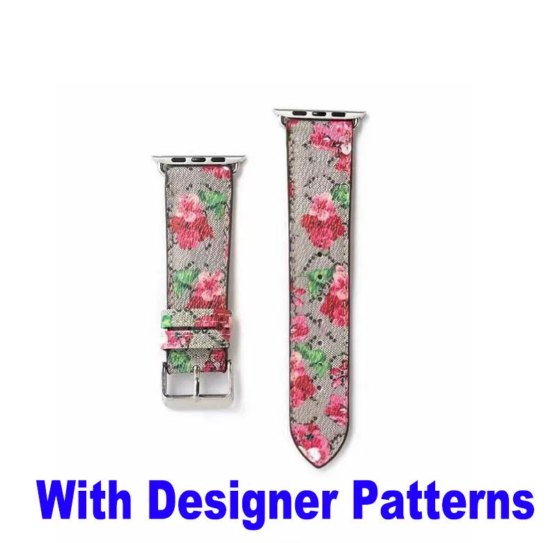 Correas de diseñador de moda G Flower para Apple Wach Band 42 mm 38 mm 40 mm 44 mm 45 mm 41 mm correa de reloj Pulsera de cuero Stripes iwatch 8 7 6 5 4 3 2 Correas de reloj Luxury Bee Grey Snake