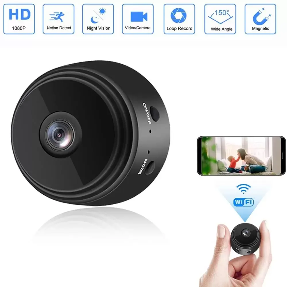 Wholesale A9 Camera 1080P Wide Angle Shooting Remote Monitoring HD Voice Indoor Outdoor Home Security Camera Mini WiFi Cameras Best quality