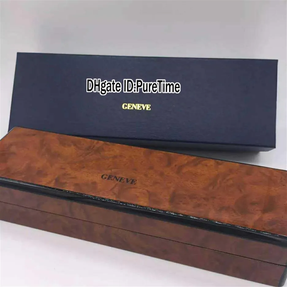 Hight Quality FMBox Brown FM Wooden Watch Box 전체 오리지널 남성 남성 여성 시계 상자 인증서 카드 선물 종이 가방 PURETI283Y