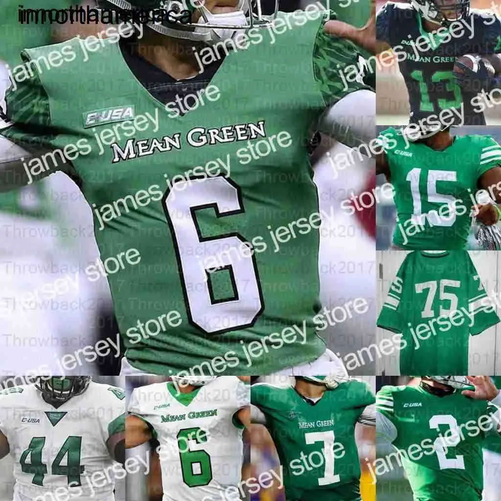 Anpassad North Texas Unt Mean Green College Football Jerseys Joe Greene Mason Fi