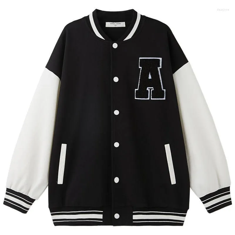 Jackets 2022 Baseball Jacket Kids Girls Korean Casual Loose Pocket Letter Oversized Bomber Sweatshirt Uniform Streetwear Couple Tops