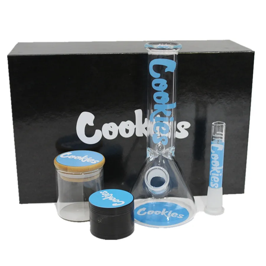 Smoking Personalized RAW Design Glass Bong Hookah Kit Thick Water Pipe With Herb Tobacco Grinder Storage Tank Accessories