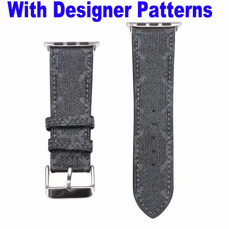 Fashion G Designer Watch Band Straps For apple iWatch 49mm 45mm 41mm 38mm 40mm 42mm 44mm PU leather Smart Watches Series 8 7 6 5 4 3 2 1 Replacement With Adapter Connector