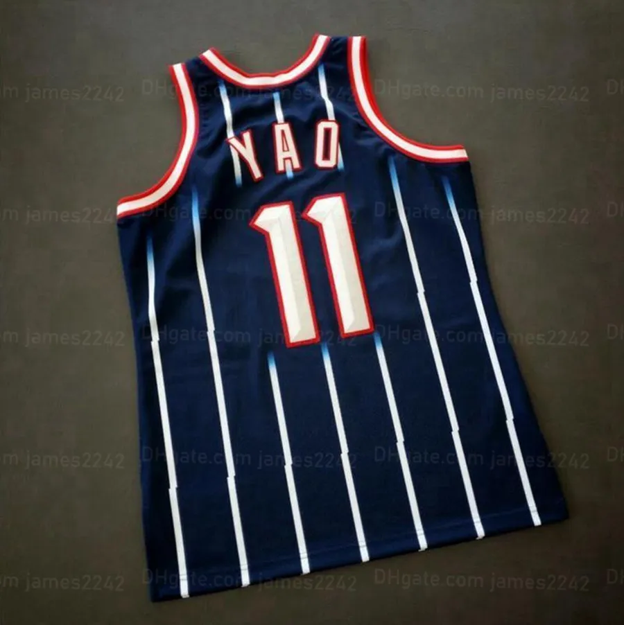 Custom #11 Yao Ming Basketball Jersey cucito blu qualsiasi nomi Numero dimensione S-4xl