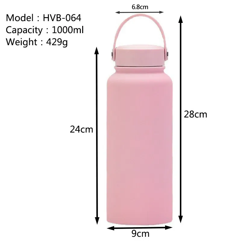 1L 304 Stainless Steel Frosted Sports Water Bottle Portable Outdoor Sports Cup Insulation Travel Vacuum Flask Bottles By express Z11