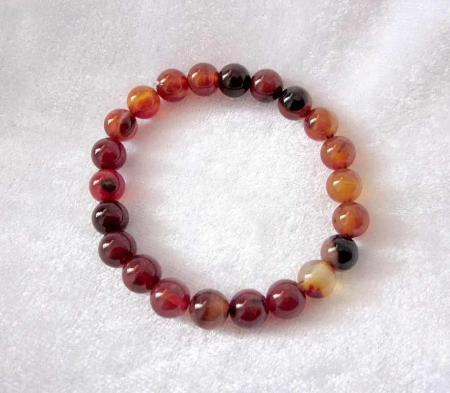 Strand 4pcs atacado Beautiful Natural Dream AGate Jade 8mm/22 Breads Jóias Bracelet