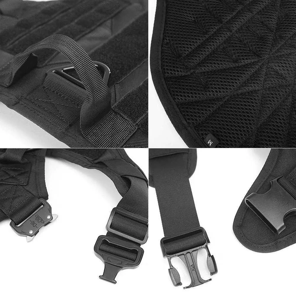 dog collars with buckles - Durable Nylon Tactical Dog Harness & Leash Set with Metal Buckle for Small, Medium & Large Breeds- Picture 5 Of 6