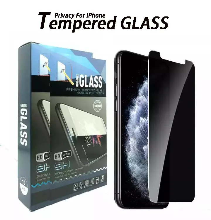 Privacy Tempered Glass Screen Protector For iPhone 14 Plus Pro Max XR XS 7 8 Plus 11 12 13 Mini Samsung Anti-Spy Film Glasses with retail package