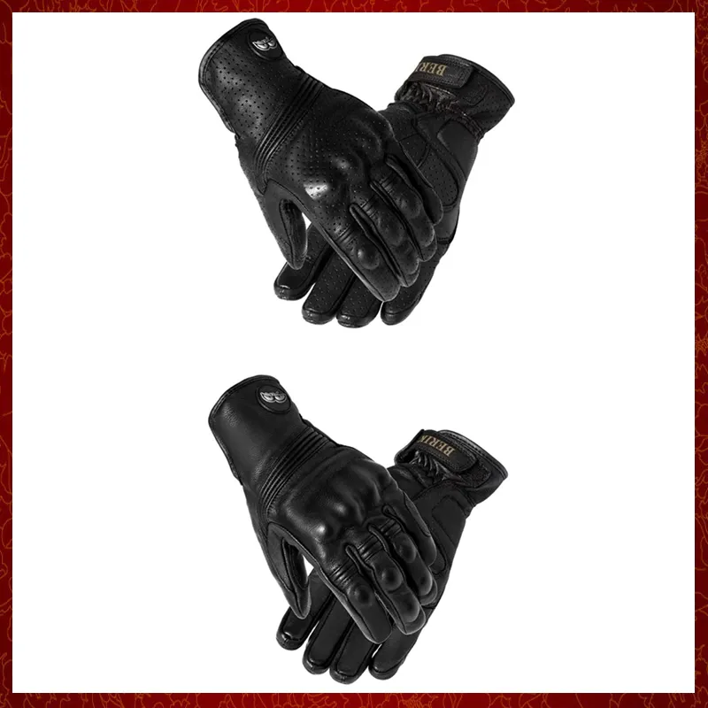 ST897 Gants de Moto hommes gants de Moto en cuir gants d'équitation de Motocross Vintage noir gant de Moto équipement de protection de cyclisme