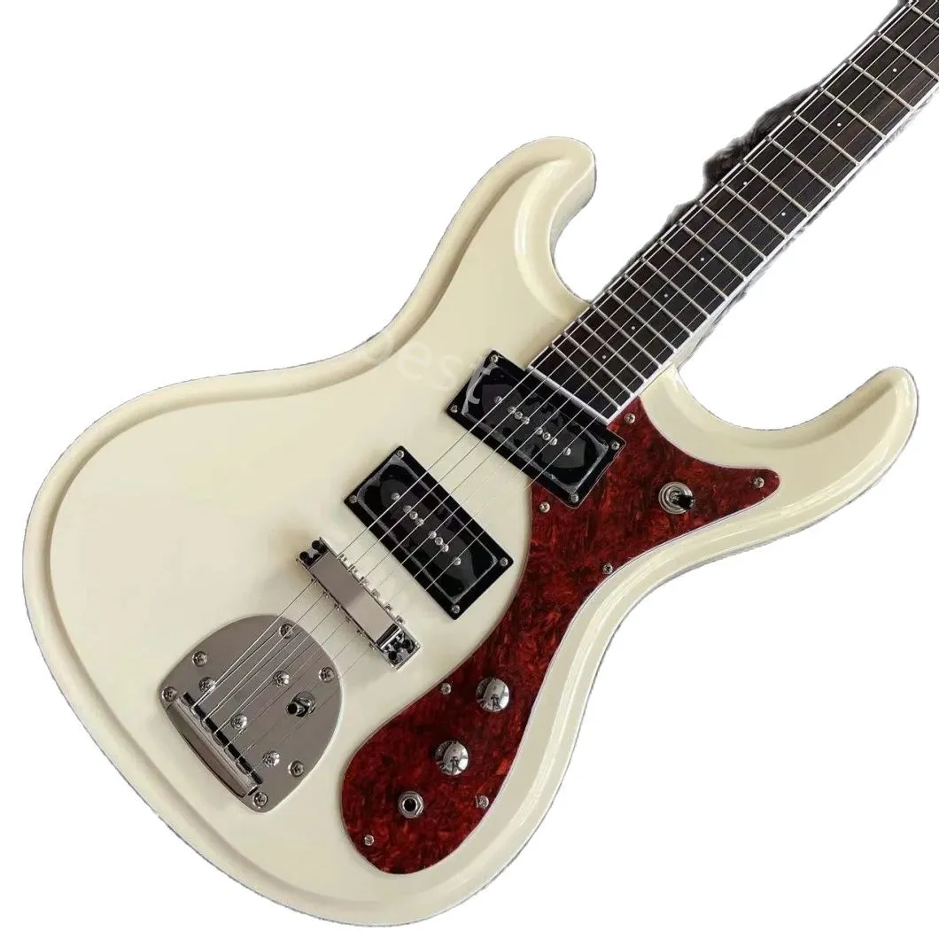 LvyBest Electric Guitar Custom 1965 Ventres Johnny Ramone Mosrite Mark II Deluxe White