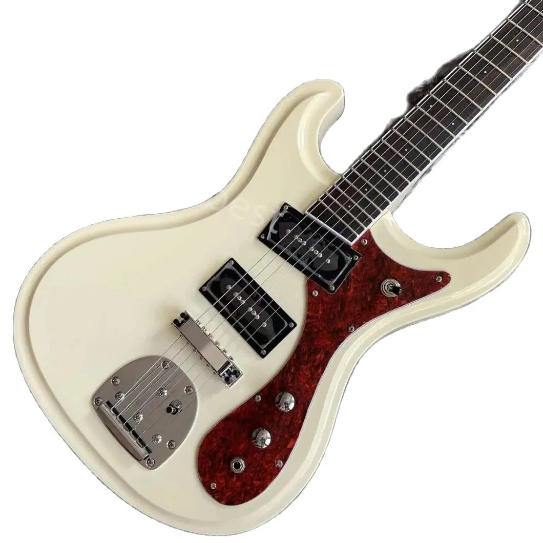 LVYBEST ENTERGHITAR CUSTEM 1965 Ventures Johnny Ramone Mosrite Mark II Deluxe White