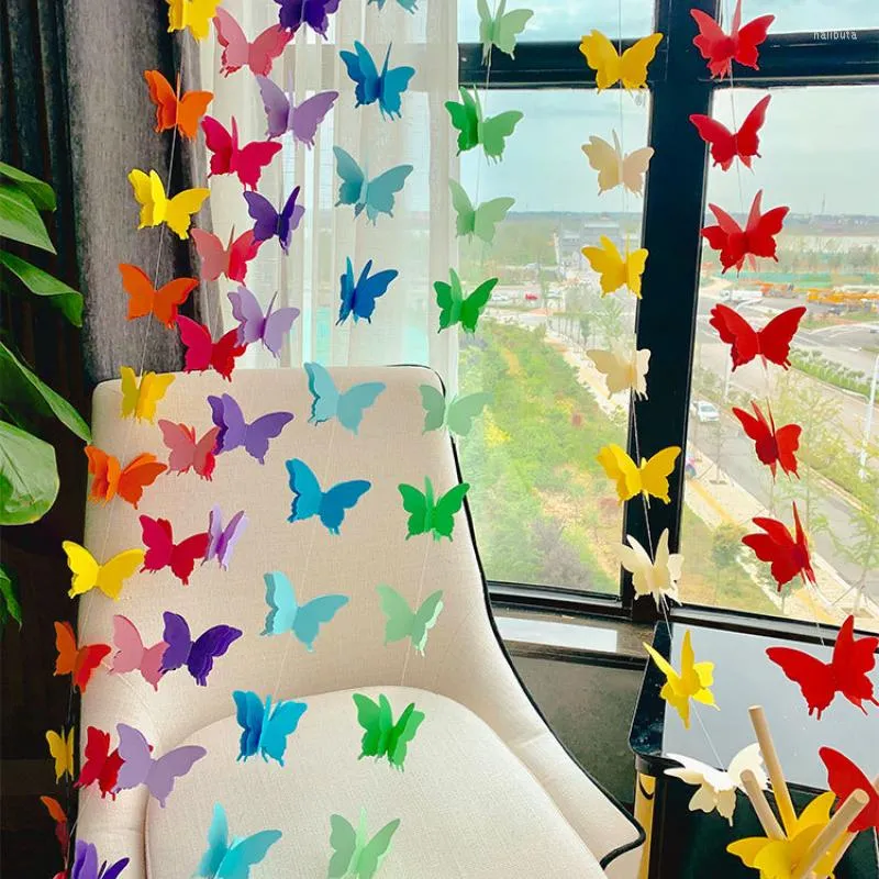 Party Decoration 3D Paper Butterfly Garland Buntings Wedding Birthday Festival Diy Banner Hanging 1 String Butterflies