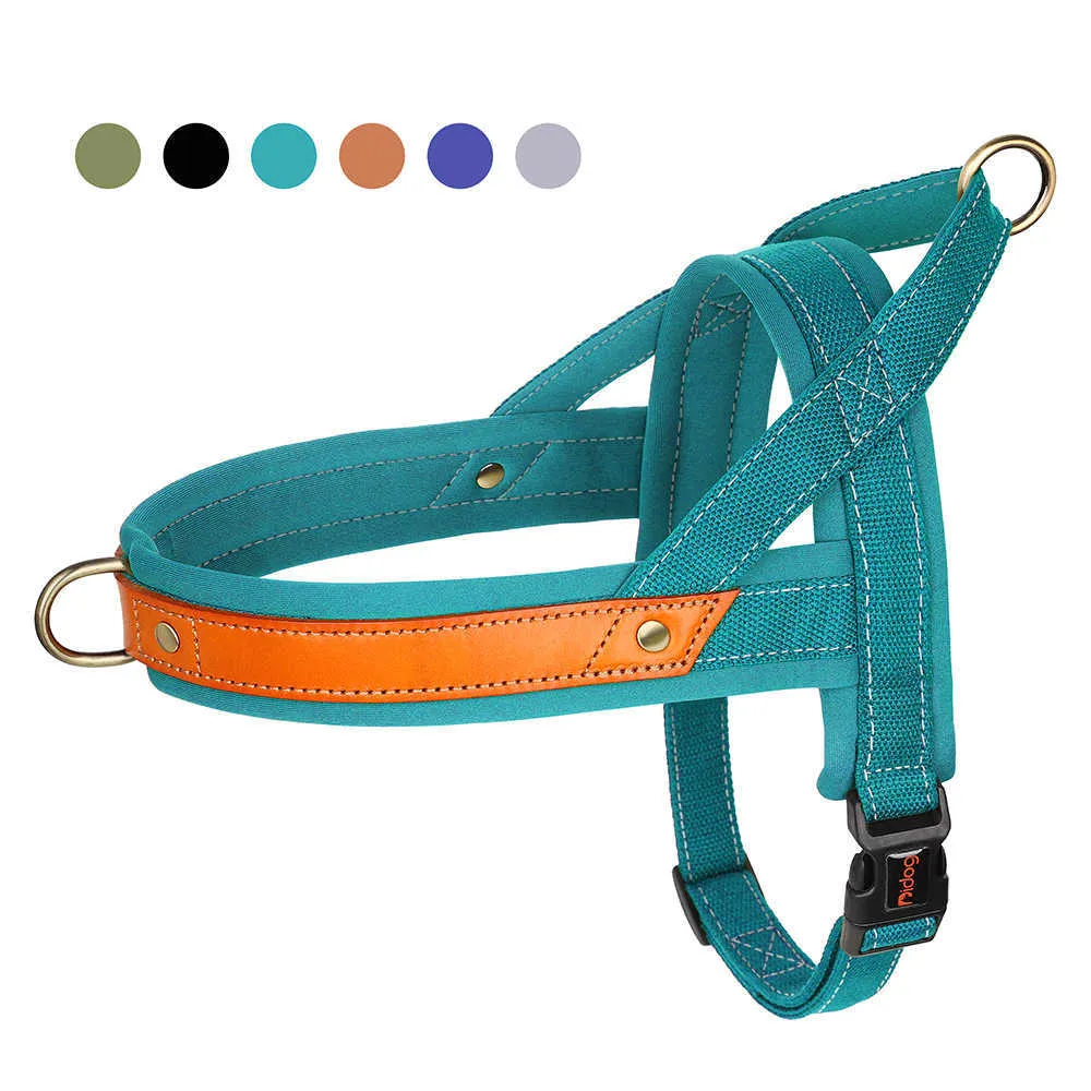 Dog Collars Leashes No Pull Dog Harness Nylon Leather Dog Vest Harness Outdoor Padded Pet Strap Harnesses For Small Medium Large Dogs French Bulldog T221212