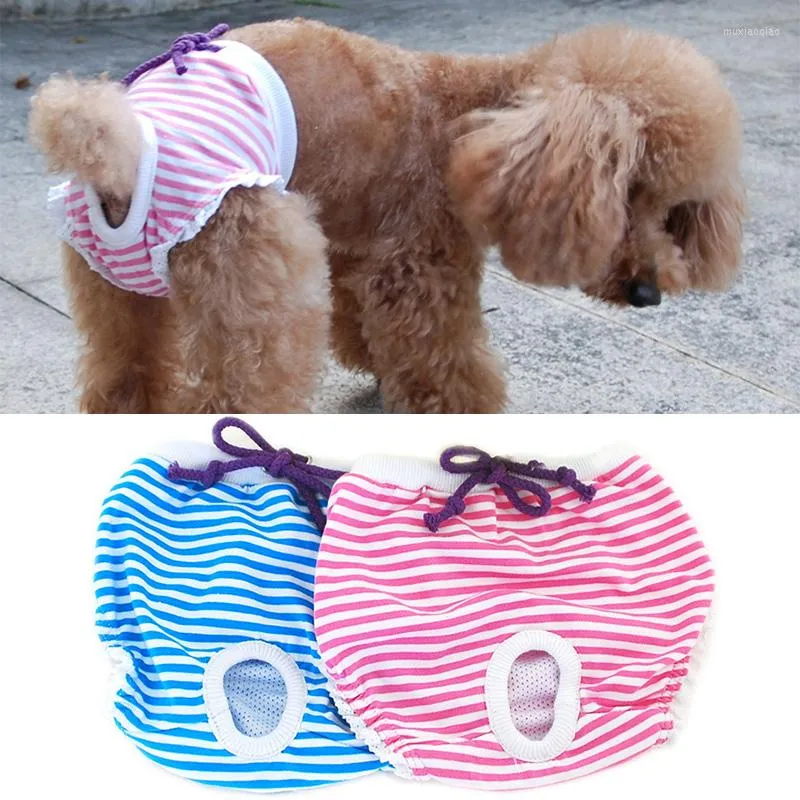 Dog Apparel Safety Breathable Pet Physiological Pant Diaper Female Sanitary Stripe Briefs Menstruation Underwear Panties Washable