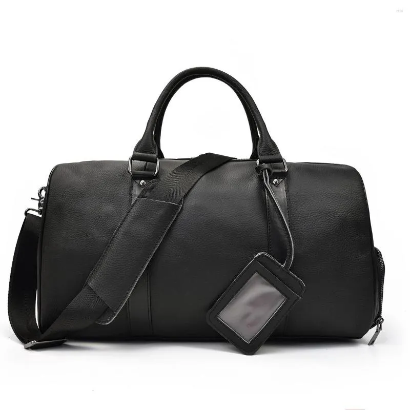 Duffel torebki projektant torby podróżnej men biznesowy pakiet wakacyjny organizator bagażu z kieszenią na buty czarna torebka krowa oryginalna skóra