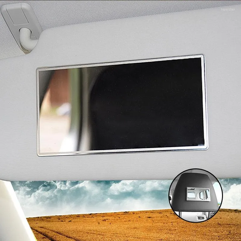 Accessoires intérieurs Miroir de voiture Rétroviseur Adhésif Retour Visière en acier inoxydable Maquillage décoratif Miroirs cosmétiques pour Sun Car-styling