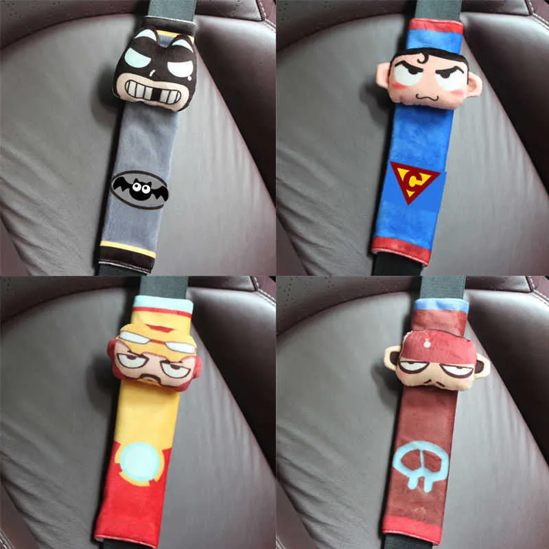 Safety Belts Accessories 2pcs Creative Cartoon Car Safety Belt Shoulder Protector Safety Belt Small Set Decoration Cute Interior Decoration T221212