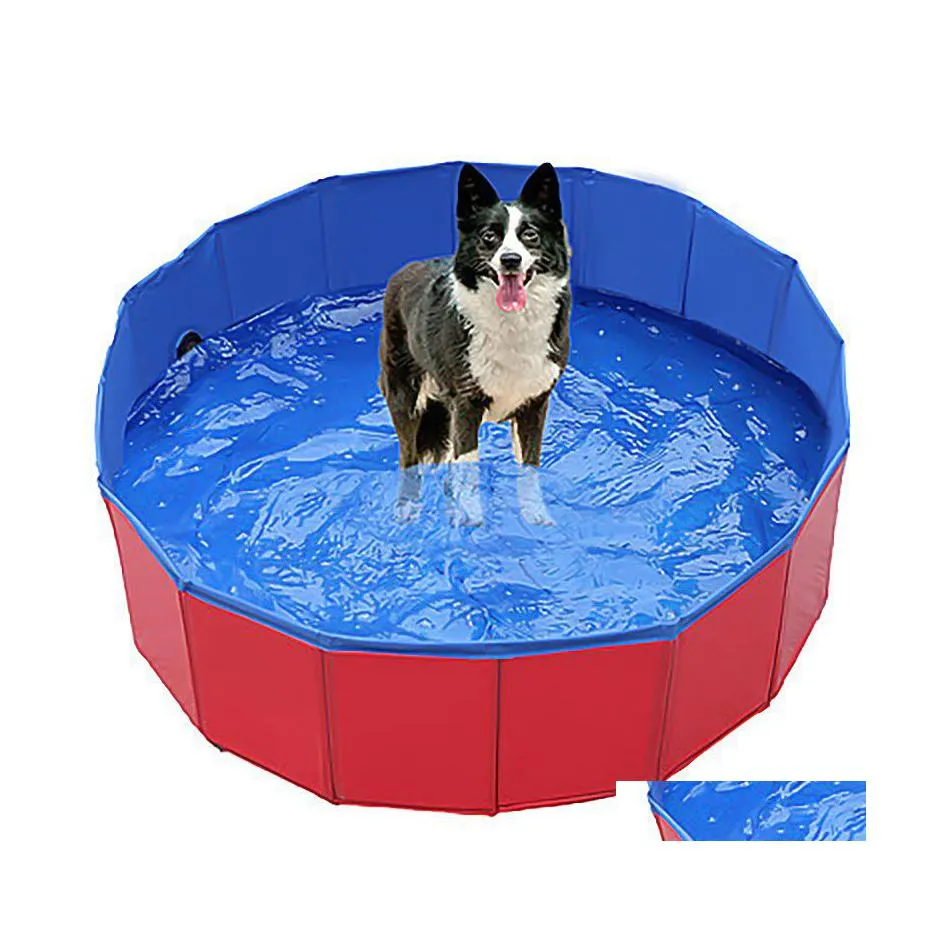 Altre forniture per cani Piscina Vasca da bagno pieghevole per animali domestici Piscine da bagno Cani Gatti Bambini Vasca da bagno pieghevole per esterni portatile Wy1355 Drop Otdth