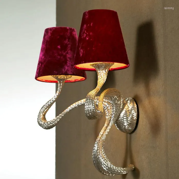 Muurlamp moderne eenvoud mode luxe serpentine creatieve gang woonkamer restaurant coffeeshop koperen draad lo8815