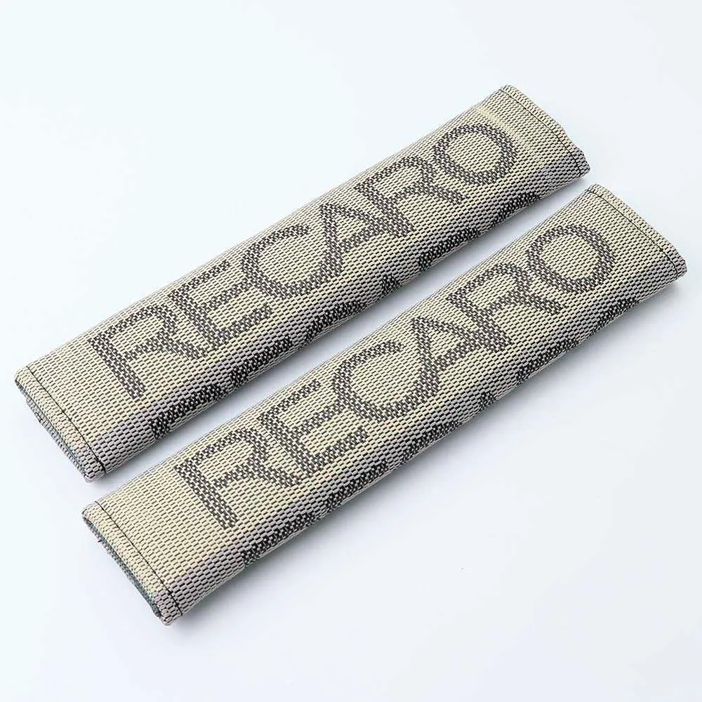 2PCS JDM Recaro-Style Blue Fabric Seat Belt Shoulder Pads - Racing Comfort Cover
