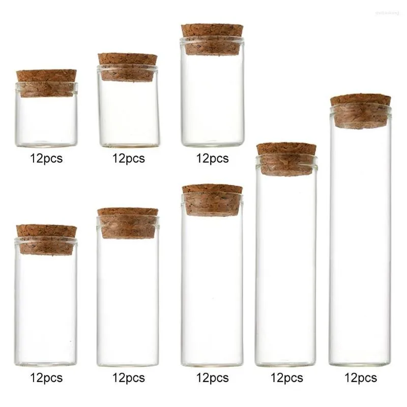 Bouteilles de stockage 12pcs Mini petits bocaux en verre avec bouchon en liège transparent