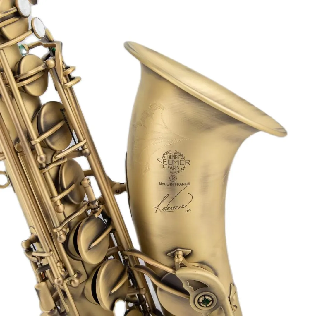 R54 SAXOPHONE TENOR R￉F￉RENCE ANTIQUE CUPER B FLAT FLAT BRASS WOODWind Music Instrument avec casse-bouche