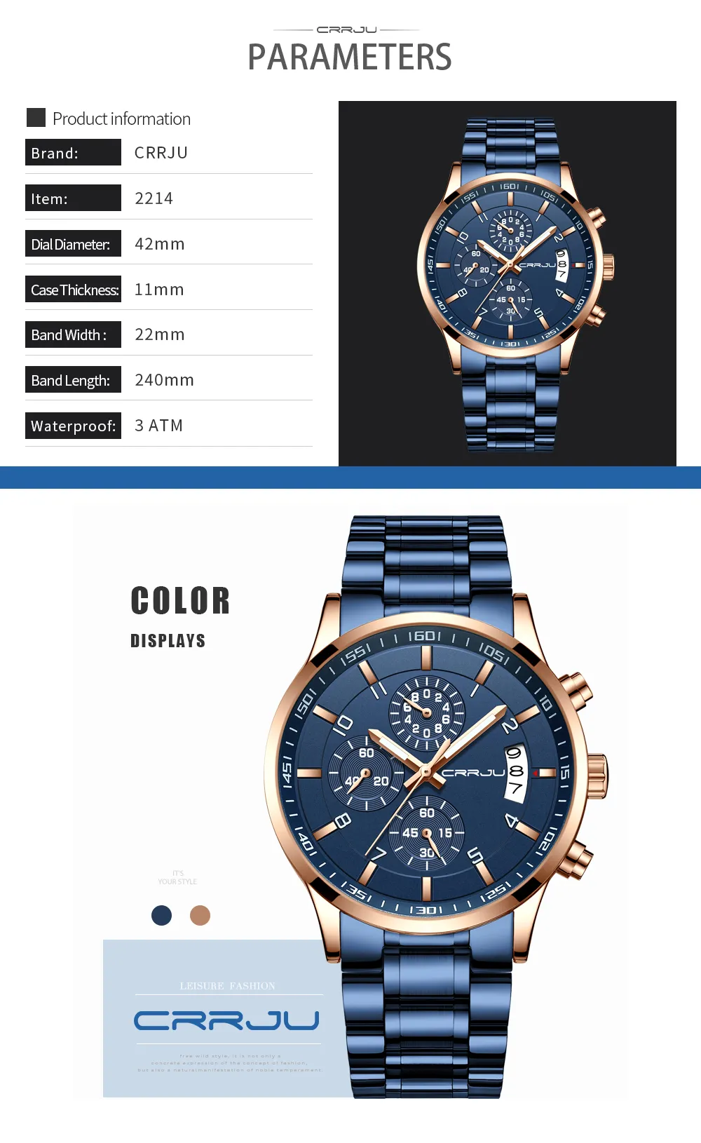 Crrju watch outlet 2214