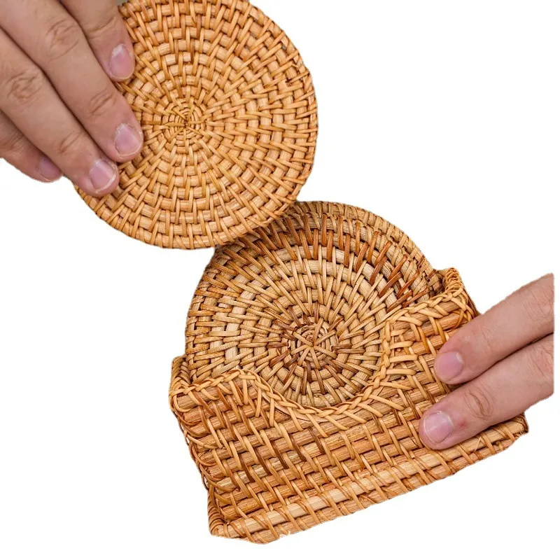 Round Tableware Mat Hollow Out Autumn Vine Woven Coaster Saucer Household Kitchen Table Heat-resistant Keep Warm Casserole Pad CPA4501 ss1210