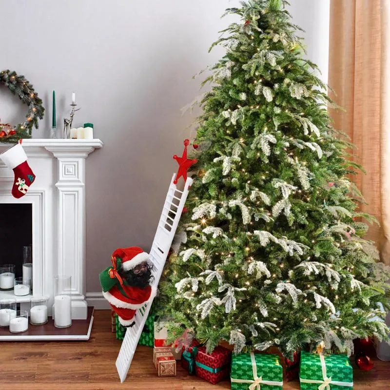 クリスマスデコレーションサンタクライミングラダーエレクトリッククローズロープデコレーションクリスマスツリーオーナメントホリデー豪華な人形の装飾