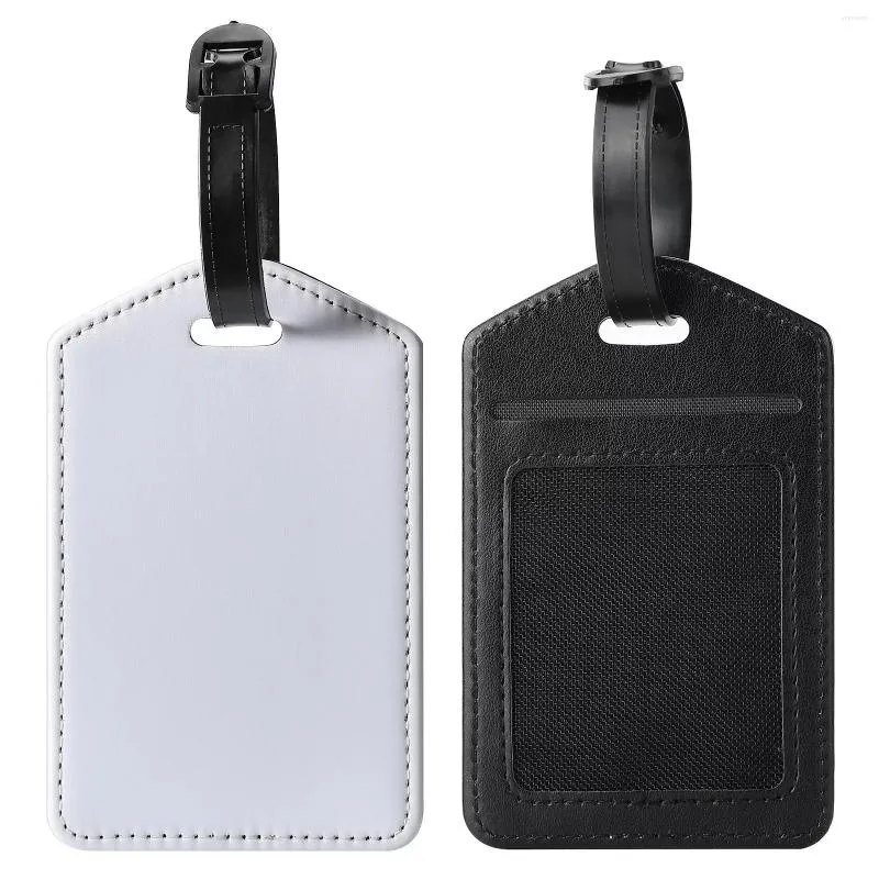 Present Wrap 10st/Lot Pu Leather Sublimation Blank Travel Bagage Taggar med Pocket f￶r DIY Namn -ID -identitetsetikett