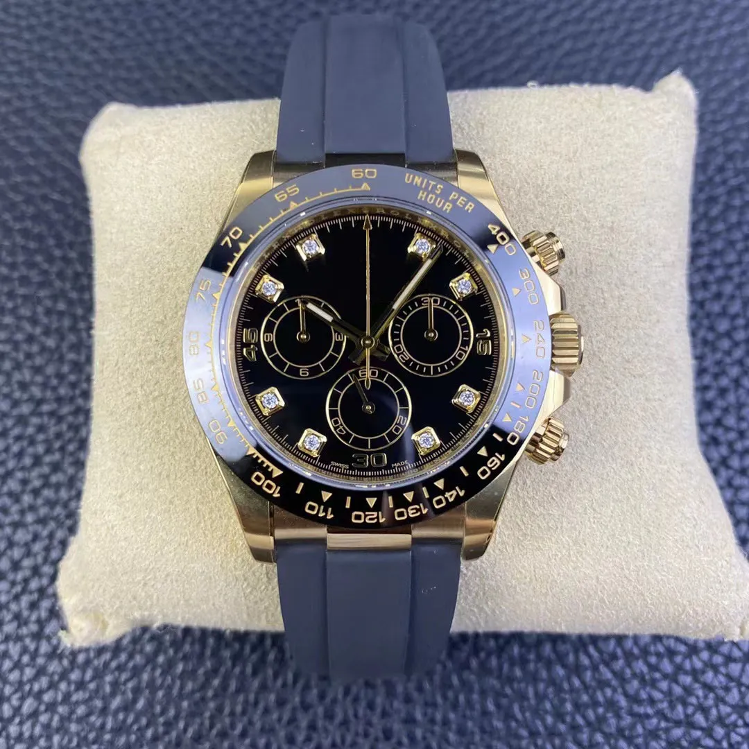 Clean 116518 BT Luxury Watch All Gold Rose Gold Style Tape 4130 Mouvement mécanique Acier 904L Mossan Stone Degree Nail 40mm 72 heures de stockage d'énergie cinétique