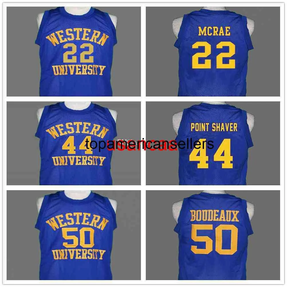 Western Blue Chips Movie Basketball Jersey 50 Shaq Neon Boudeaux 44 Tony Point Shaver 22 Anfernee Hardaway Butch McRae