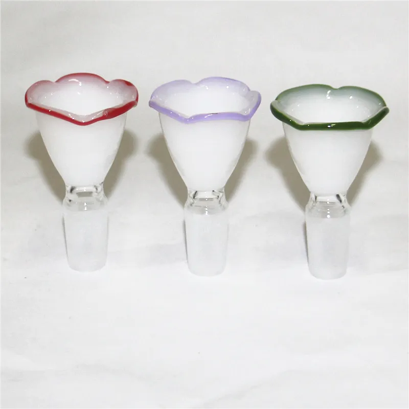 Hookah Glass Droge kruidenkommen met handgreep 14 mm mannelijke schuifkom stuk voor glazen bongs