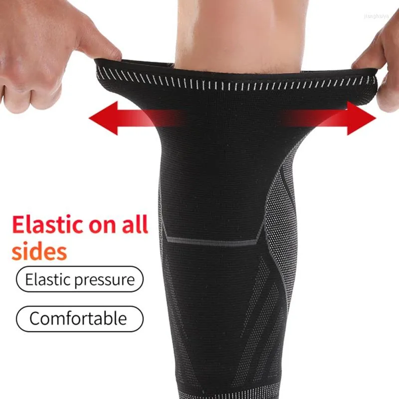 Genouillères 1 pcs Compression Support Manches Protecteur Pad Élastique En Nylon Genouillère Brace Gym Basketball Cyclisme Courir Veau Protection