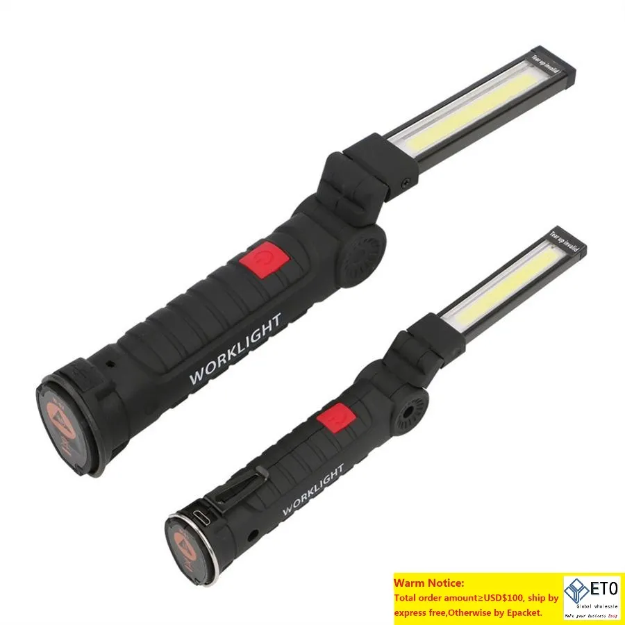 COB-LED-Arbeitsleuchte, USB-wiederaufladbare Arbeitsleuchte mit magnetischen 5 Modi, tragbare LED-Taschenlampe, Inspektionslampe für Autoreparatur-Arbeitstaschenlampe