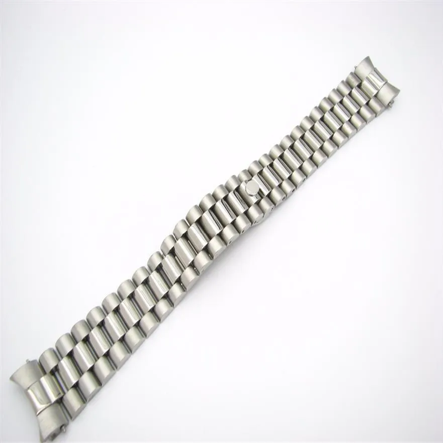 Carlywet 20 mm hele vaste gebogen eindschroefverbindingen implementatie sluiting roestvrijstalen polshorloge -horlogeband armband strap3080