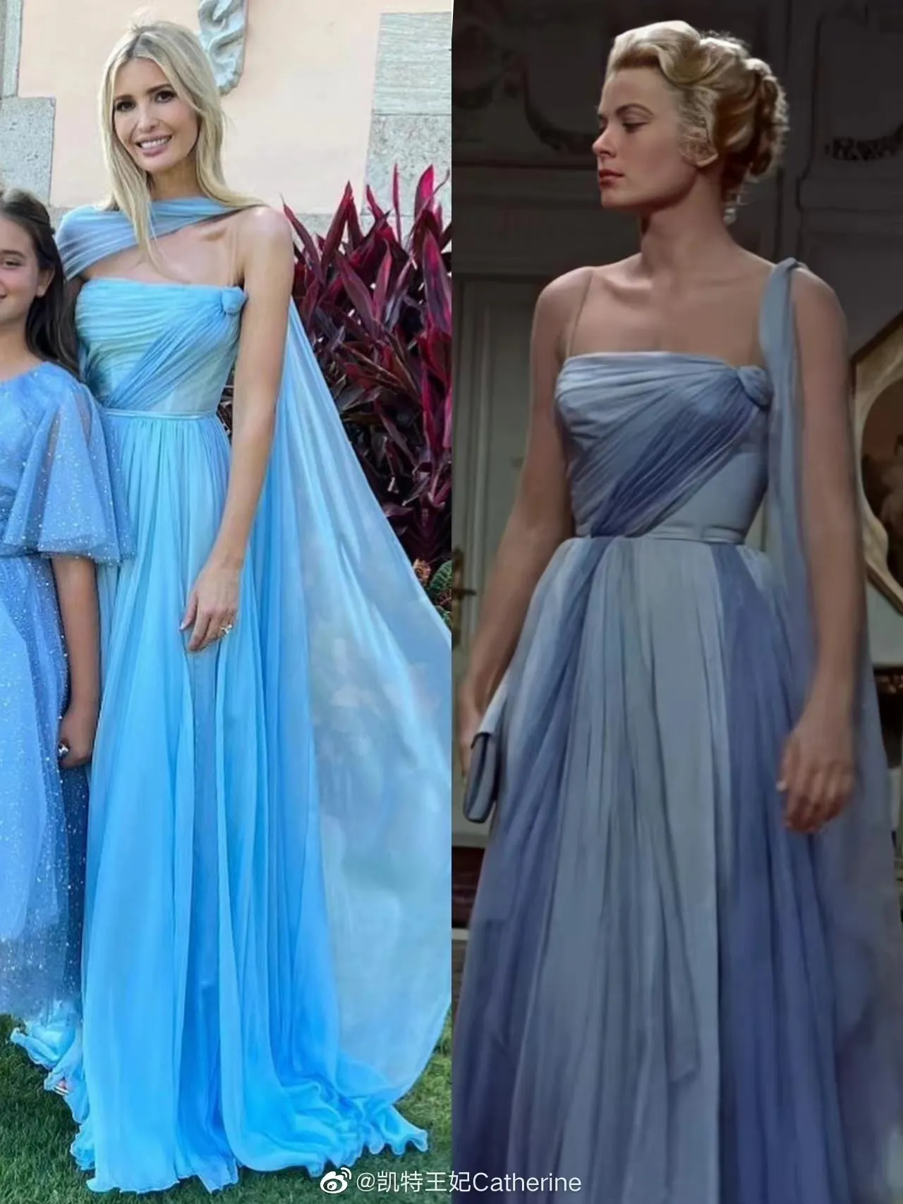 Grace Kelly bleu ciel robes de soirée haute société une épaule fée queue vintage princesse bal occasion réception robe de fiançailles