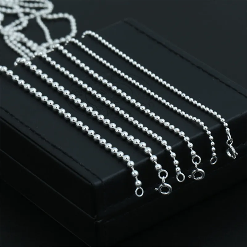 Top zinciri kolyeler 925 Sterling Gümüş 2 2.5 mm genişlik bağlantıları 45 50 55 60 65 70 75 80 cm Gotik Punk El yapımı tasarımcı zincirleri Erkekler için Güzel Takı Aksesuarları Hediyeleri