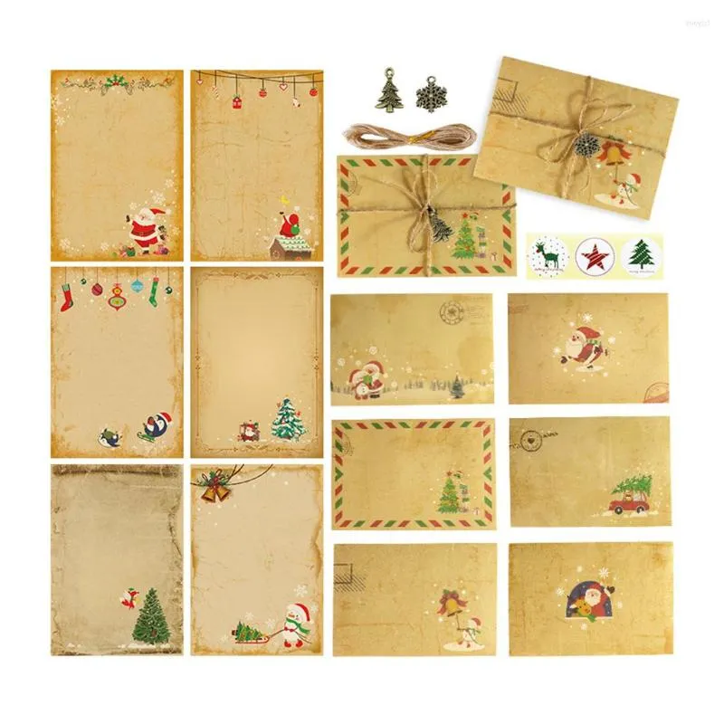 Gift Wrap Christmas Envelope Holiday Themed Festival Xmas Writing Letter Paper Atmospheres Decoration Card Stationery Pendant Prop