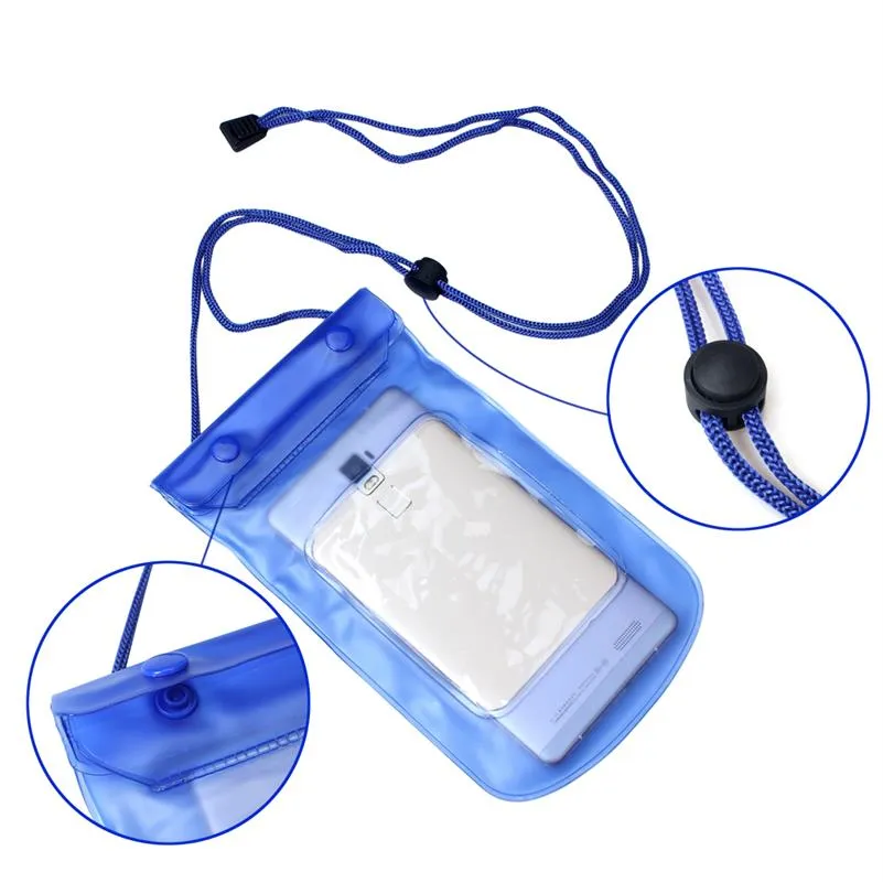 Universal Waterproof Phone Case Pouch Dry Bag With Neck Strap Water Games Protect iPhone Samsung Smartphone etc255t