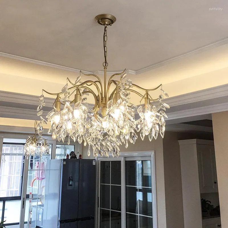 Lampes suspendues lustre américain salon lampe salle à manger lumière française luxe style moderne chambre cristal