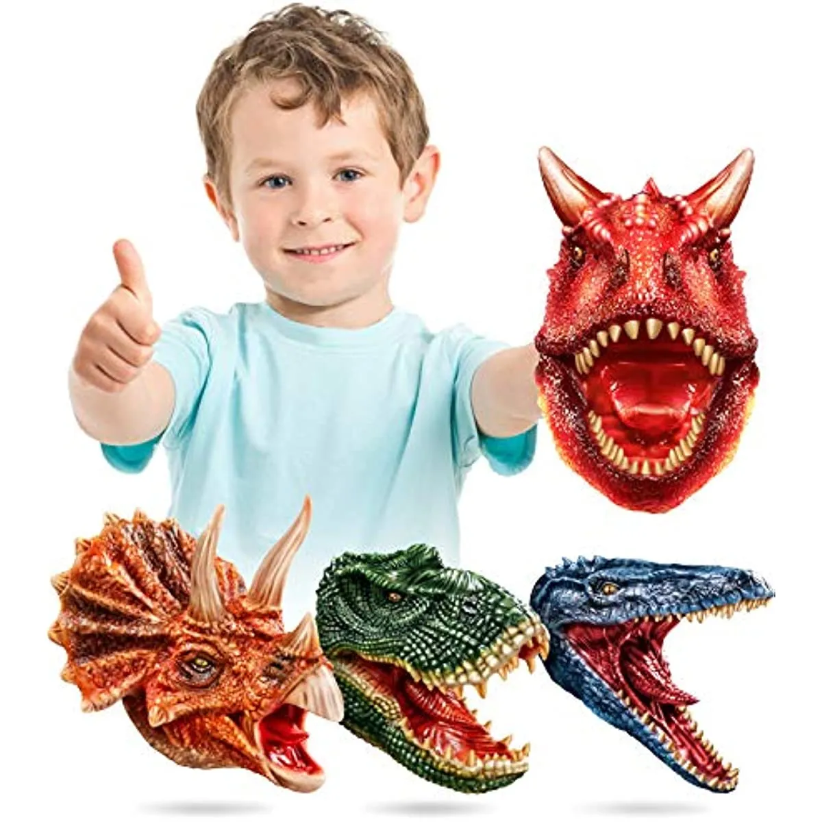 4 stcs grappige dinosaurus poppen speelgoed zachte dinosauriërs handpop t rex triceratops dino figuren ingesteld voor Halloween Party Fall Gifts