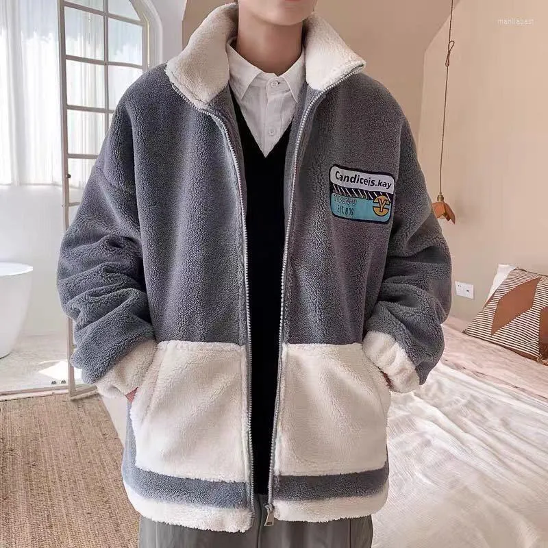 Erkekler Kış Giysileri Günlük Artı Kadife Sıcak Ceket Dış Giyim Fermuarı Erkek Sweetshirt Coat Kore Sokak Giyim Polar Hoodies