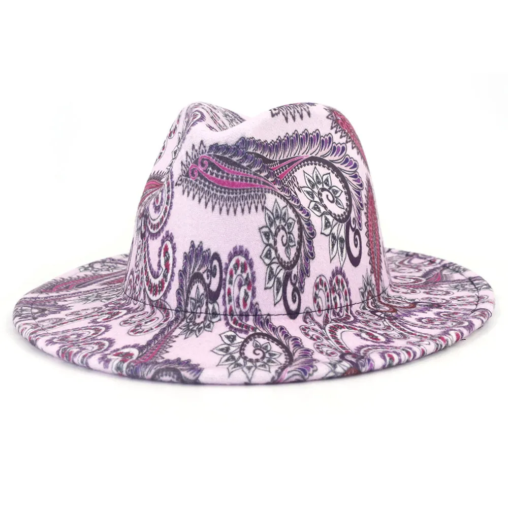 QUUPY Classico cappello Fedora a tesa larga cappello piatto cappello panama con fiocco feltro jazz cappello derby Cap